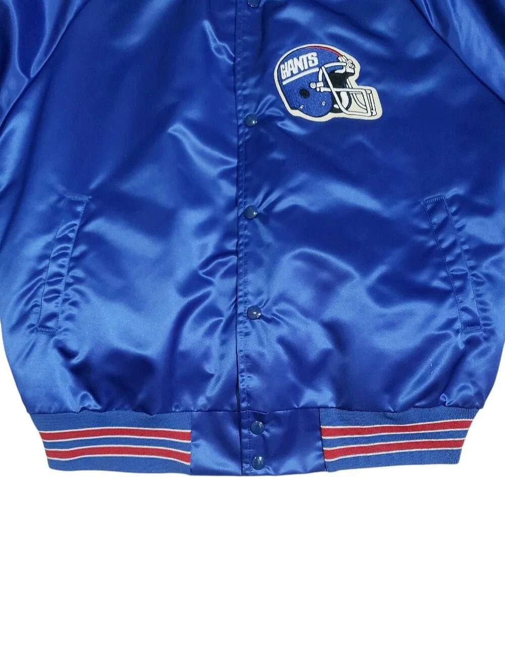 Vintage 1990 Chalk Line Mens NFL NY Giants Bomber Jacket Spellout Back Size XL